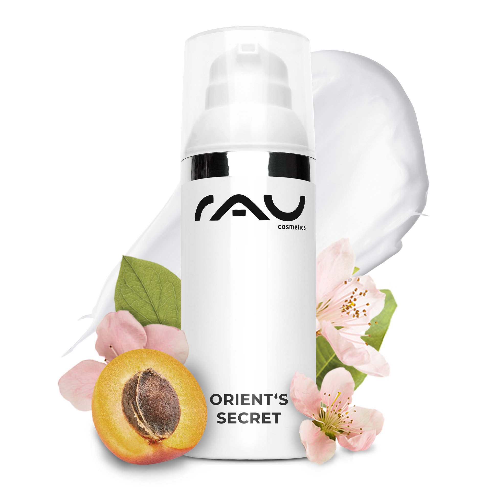 Orient's Secret 50ml Glasflasche mit goldenem Tropfverschluss auf weißem Untergrund