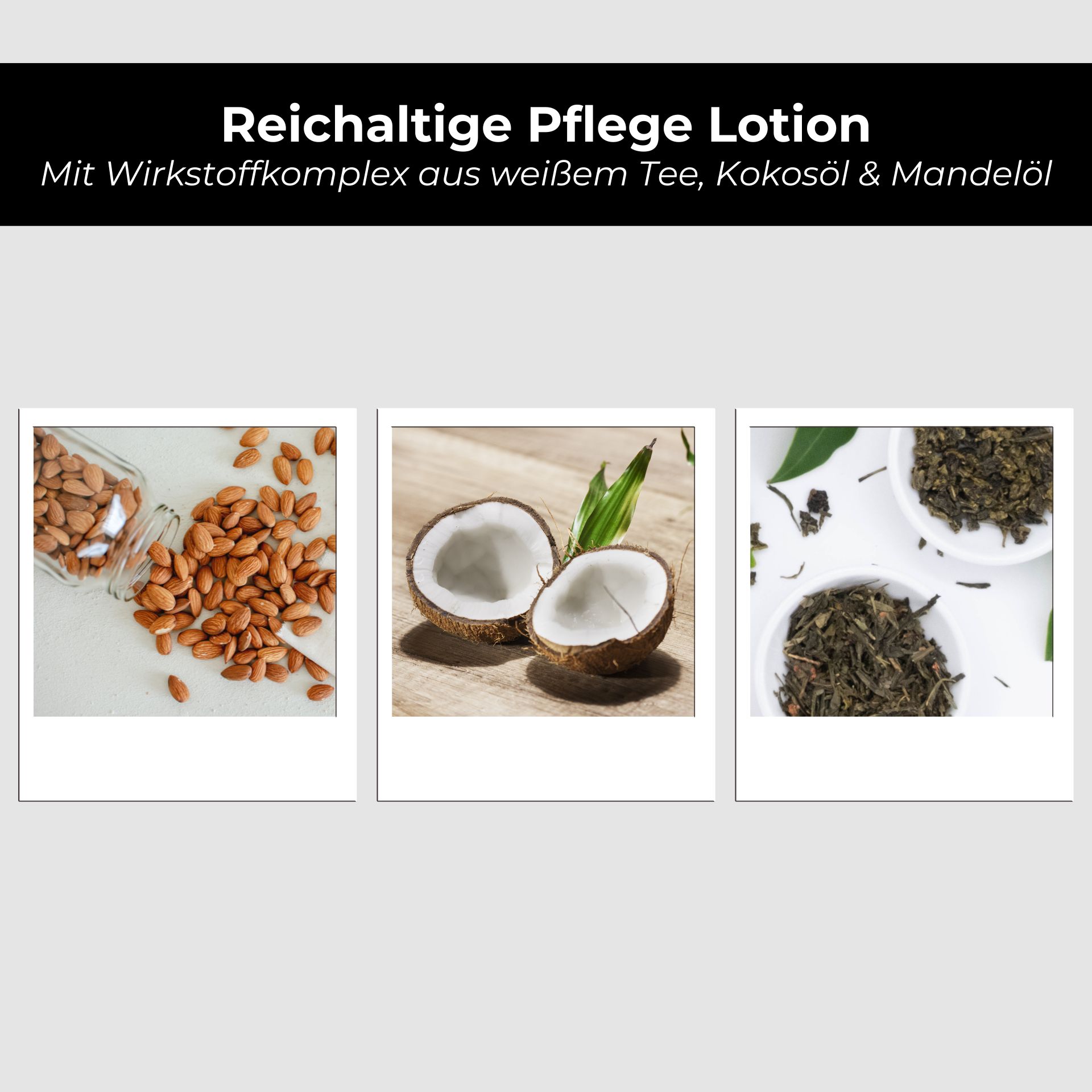 RAU White Tea Body Lotion 250 ml - Crème riche de luxe, soin pour le corps avec du thé blanc Reichhaltige Pflege Lotion mit weißen Tee, Kokosöl und Mandelöl, Zutaten für intensive Hautfeuchtigkeit und Pflege.