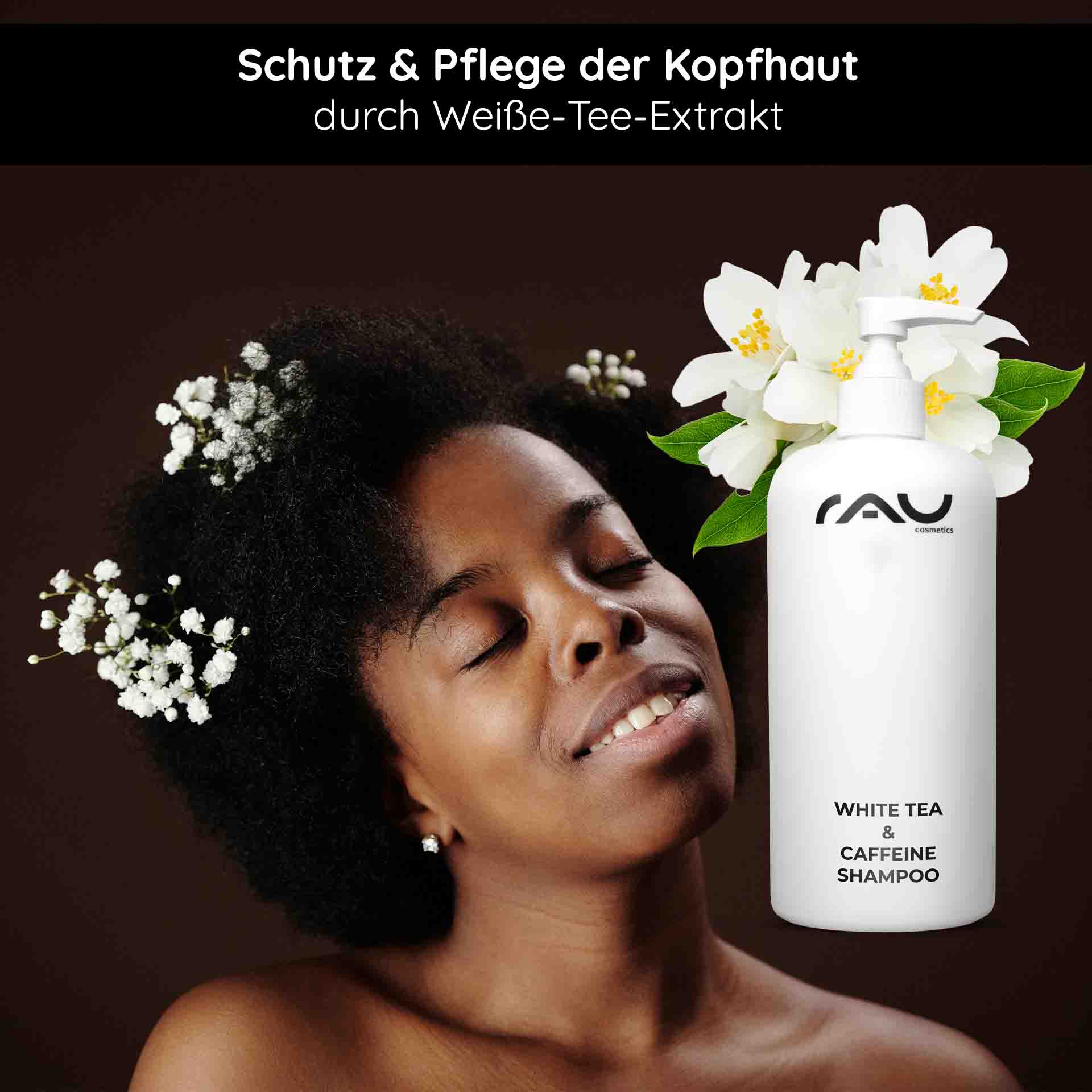 Shampooing pour cheveux au thé blanc et à la caféine 500 ml 
