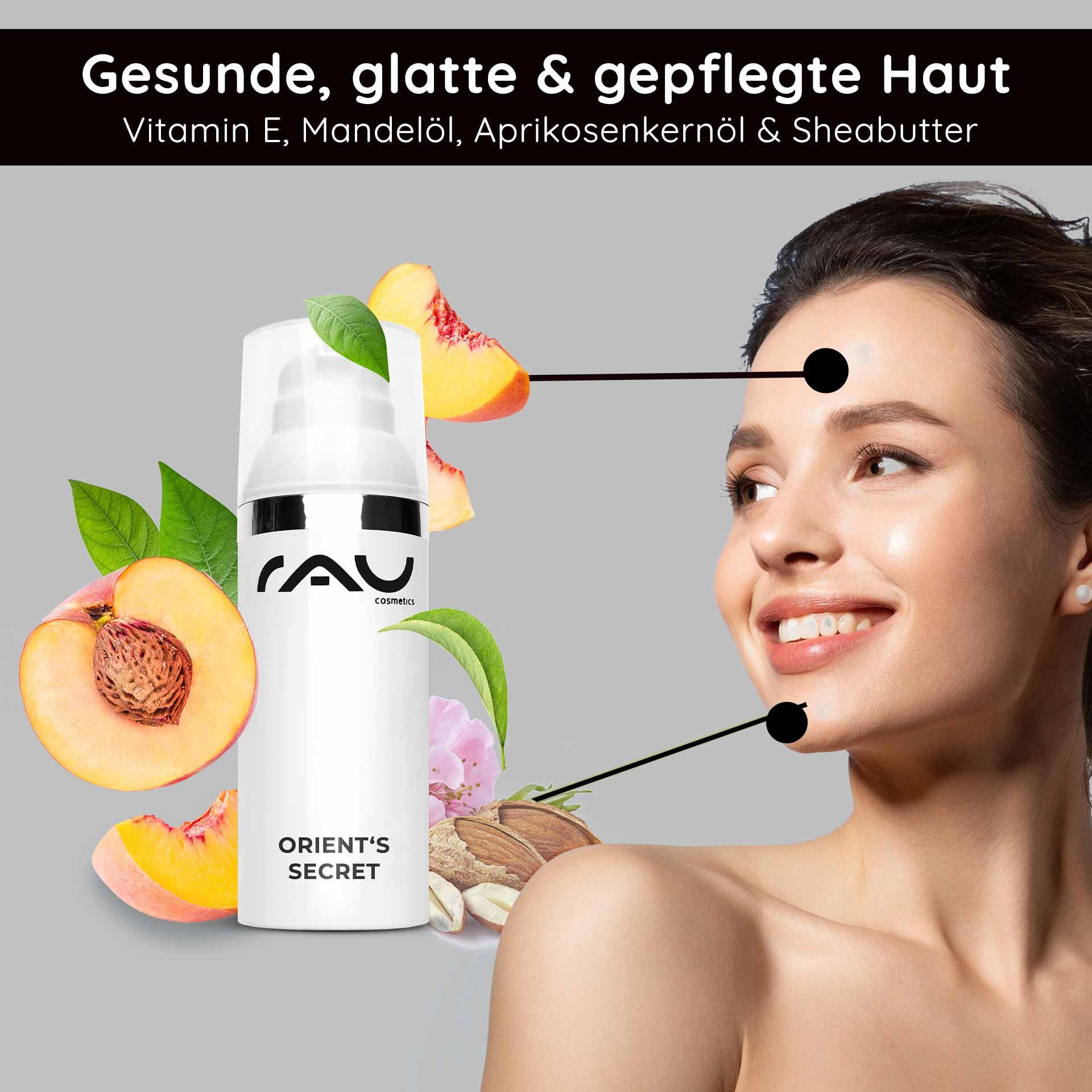 Produktdetails: Rückseite der Orient's Secret Verpackung mit Barcode, Füllmenge und Herstellerinformationen.