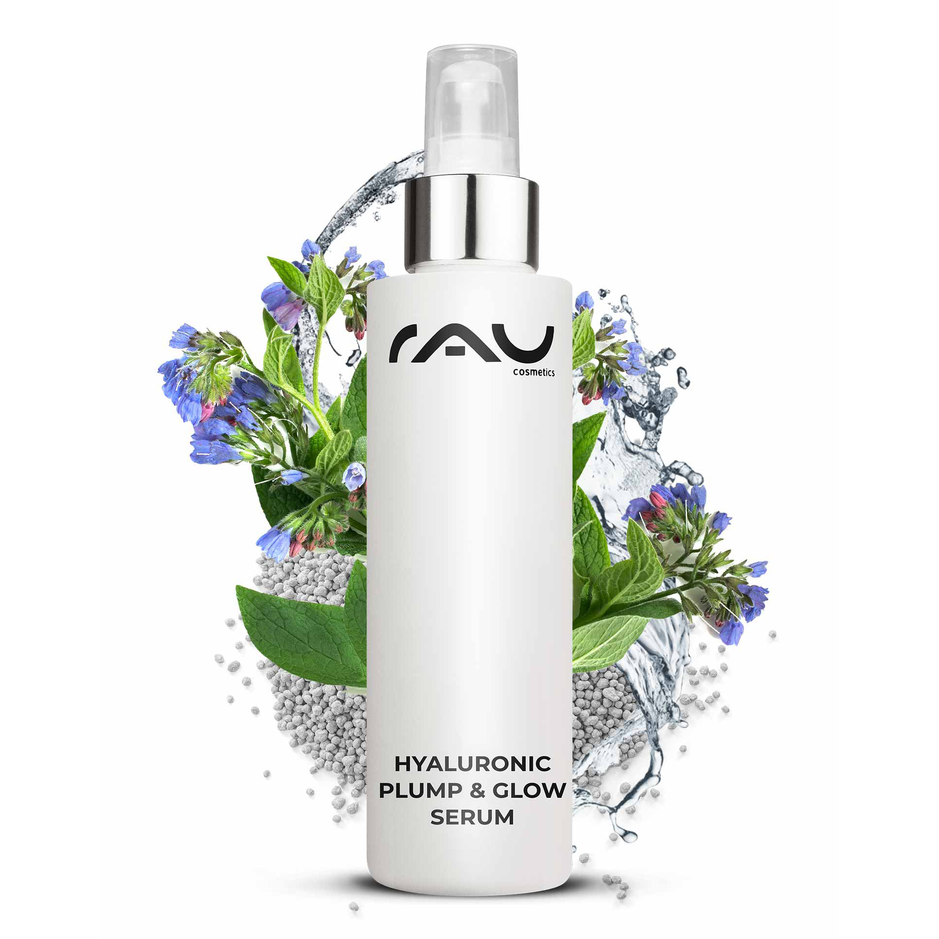 RAU Cosmetics Sérum Hyaluronique Plump & Glow 100 ml Kräuterig, Pflanze, Flasche, Kosmetik, Parfüm