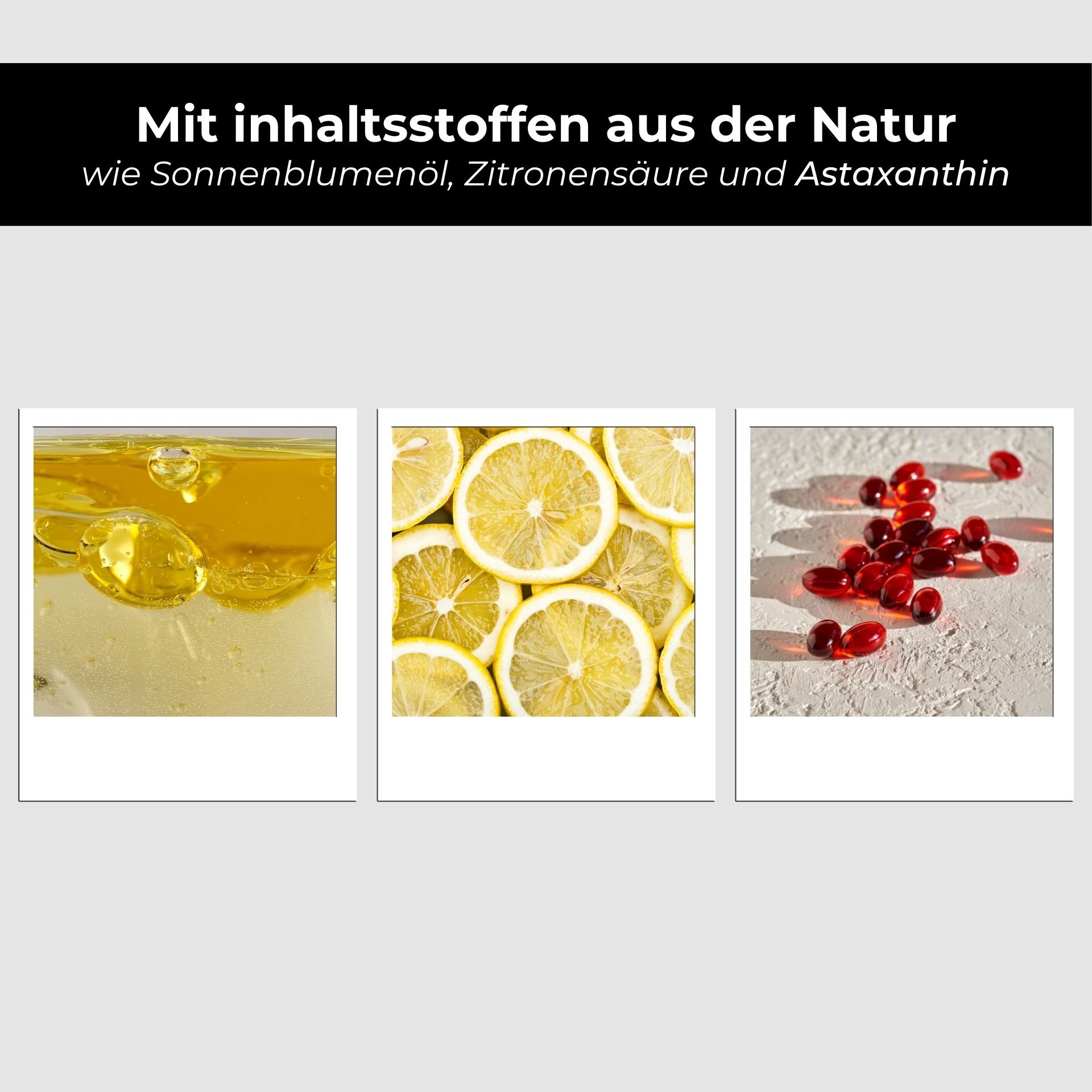 Ingrédients frais comme le citron pour une sensation revigorante.