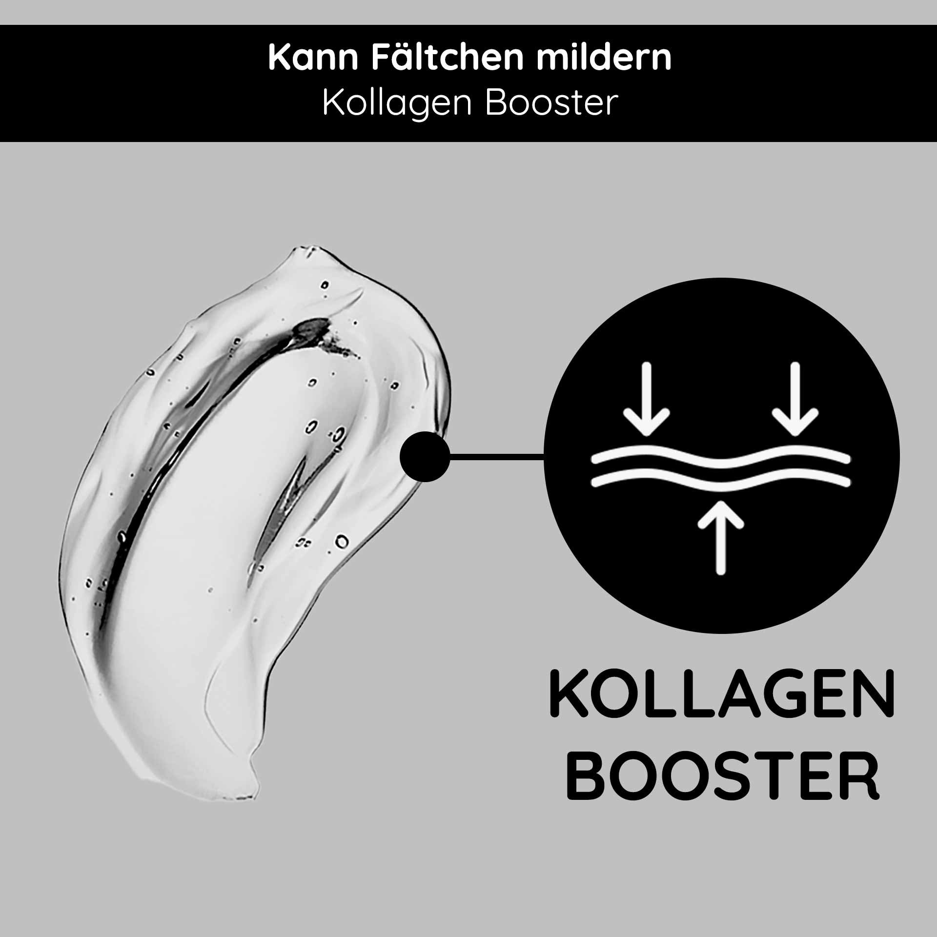 Kollagen Booster Gel mit feuchtigkeitsspendender Textur, kann Fältchen mildern, unterstützt die Hautstraffung und Regeneration.