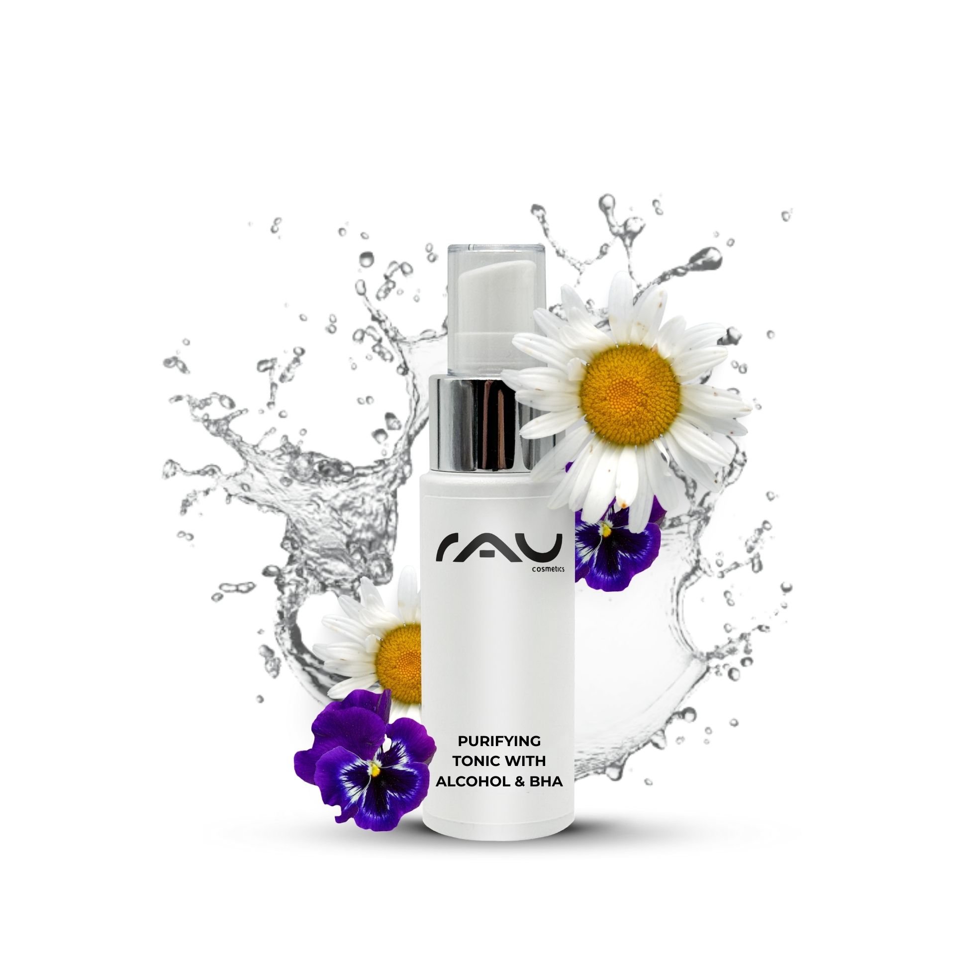 RAU Purifying Tonic with Alcohol & BHA 50 ml - Lotion tonique clarifiante en flacon compact pour les déplacements.