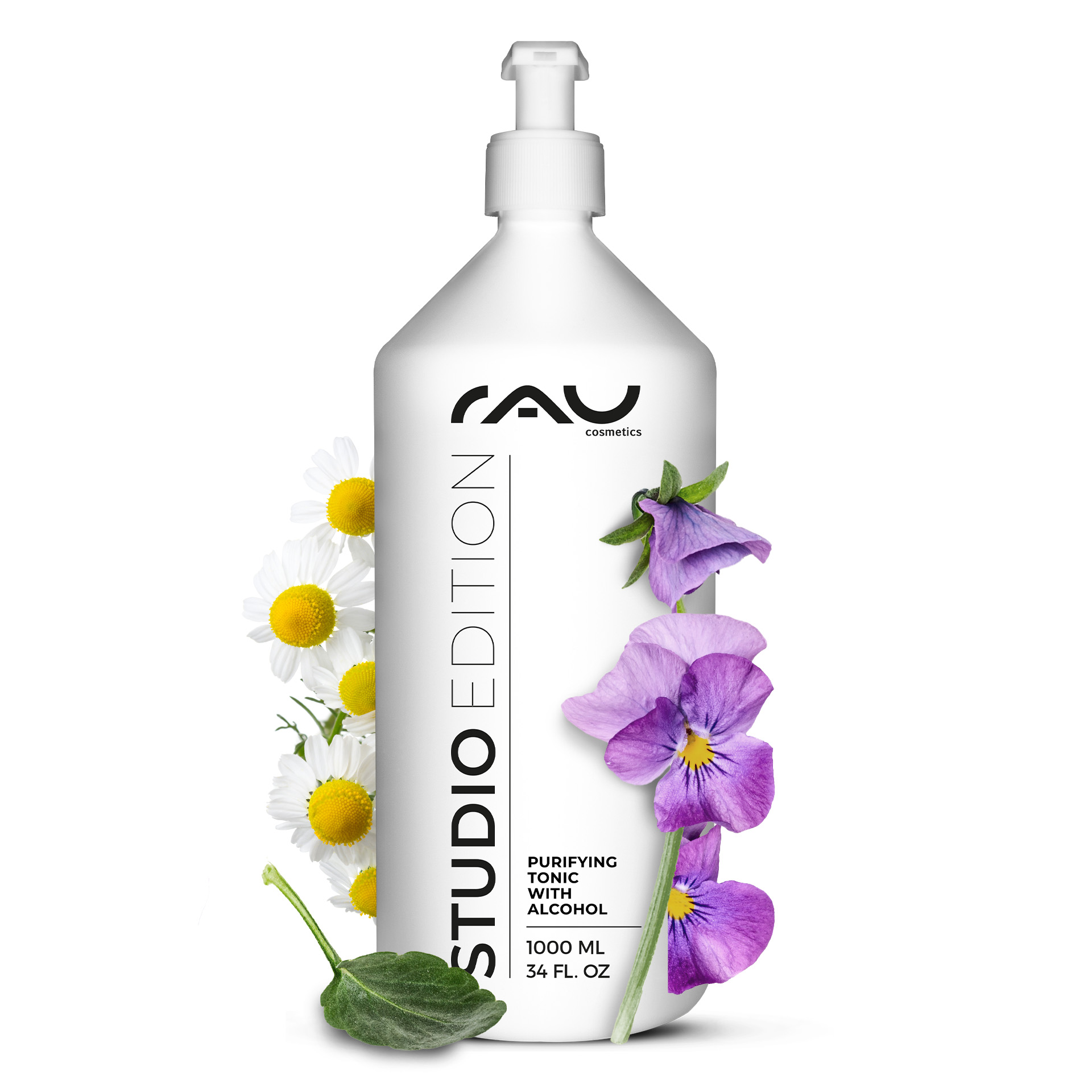 Purifying Tonic with alcohol 1000 ml contre les impuretés de la peau Flasche, Lotion, Blume, Pflanze, Kräuterig