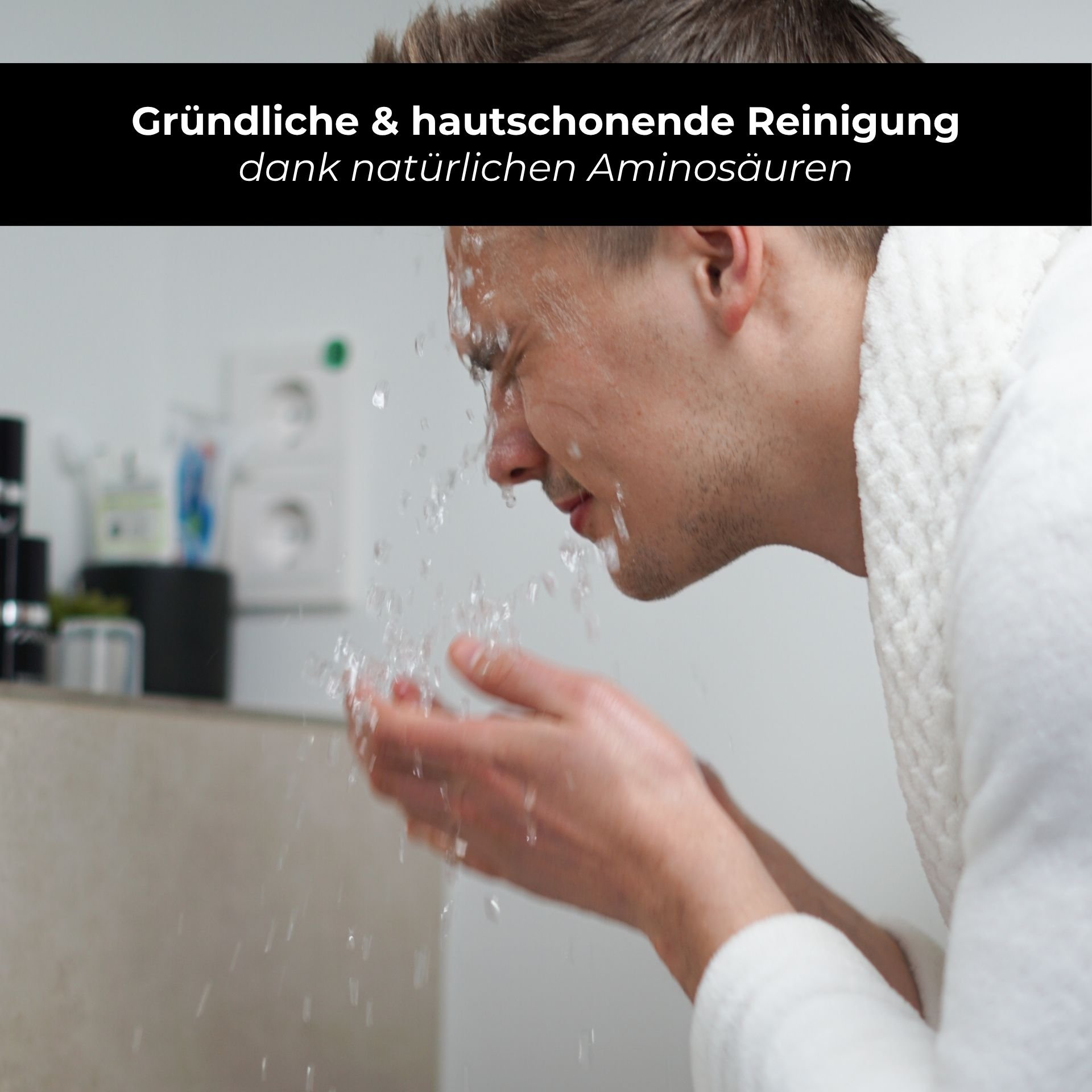 Image d'application : Transformation du gel en un lait crémeux au contact de l'eau.