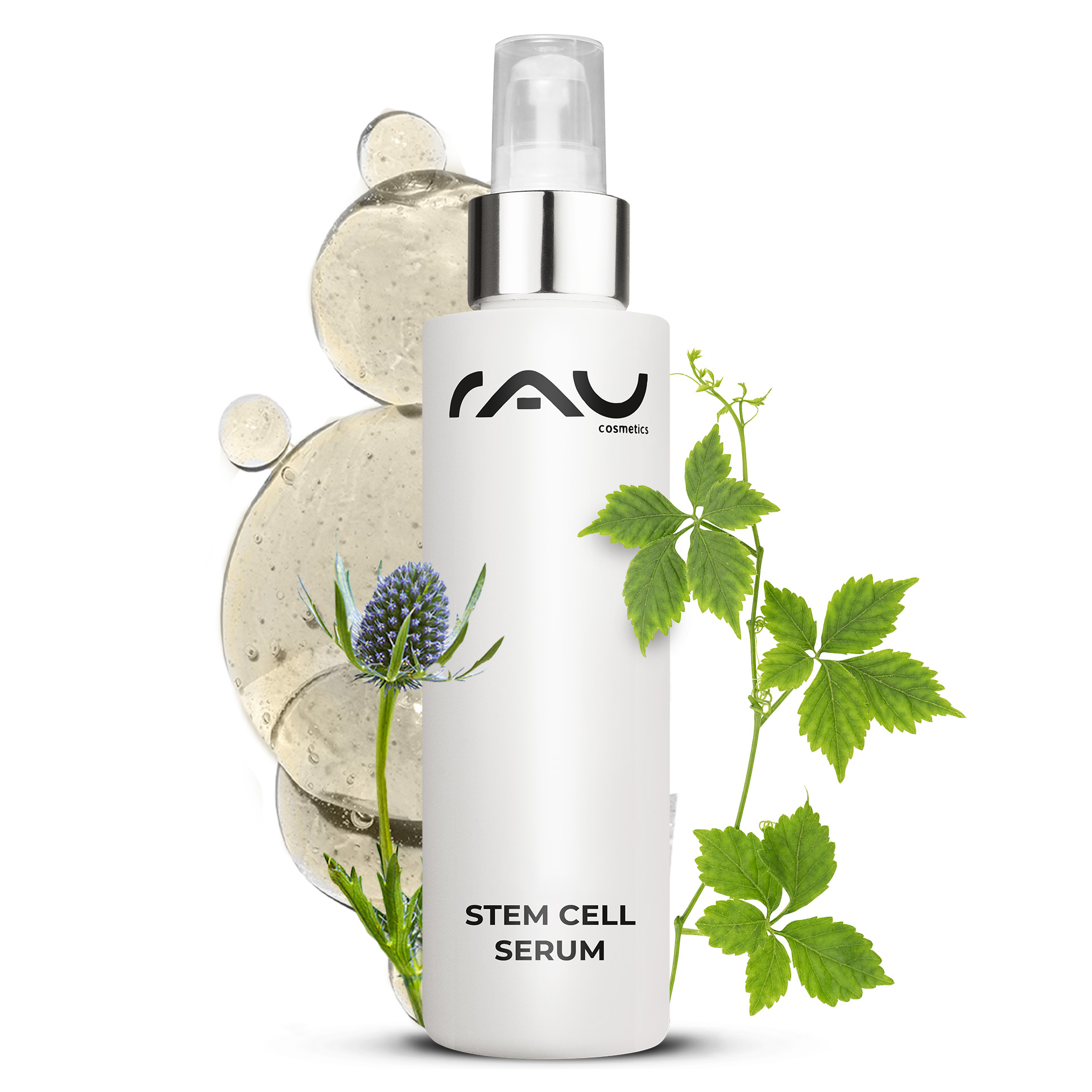 Stem Cell Serum 100 ml Sérum anti-âge aux cellules souches pour peaux matures et sèches Kräuterig, Kräuter, Pflanze, Flasche, Lotion