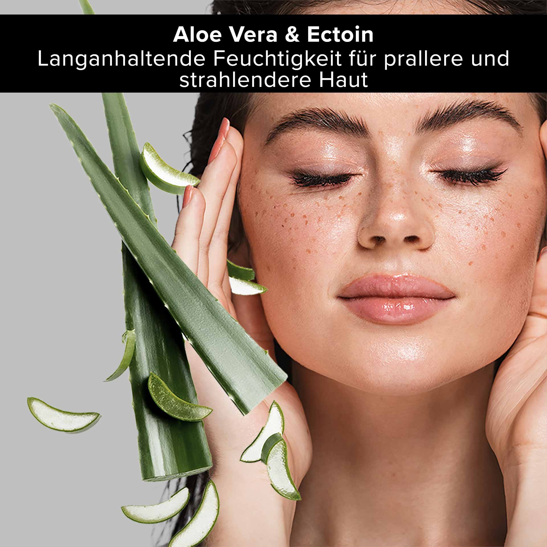 RAU Cosmetics Aloe Vera Face Moisturizer Gel – Tube de 75 ml avec aloe vera apaisant et Ectoin® pour un soin hydratant doux pour les peaux sensibles.