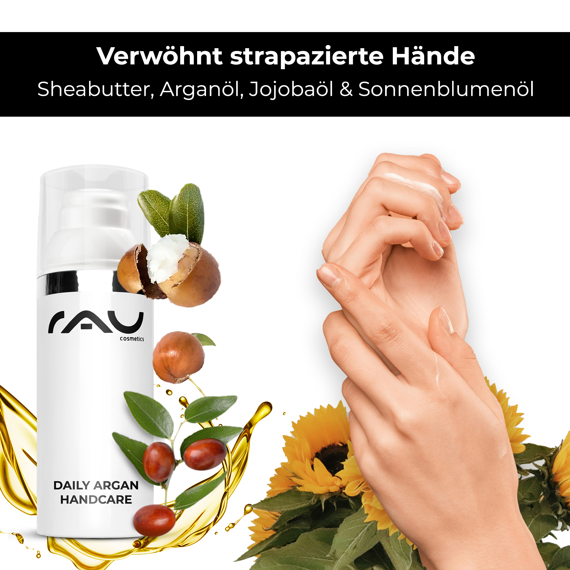 RAU Daily Argan Hand Care 75 ml - crème nourrissante pour les mains pour les mains sèches et stressées RAU Daily Argan Hand Care 75 ml - crème nourrissante pour les mains pour les mains sèches et stressées